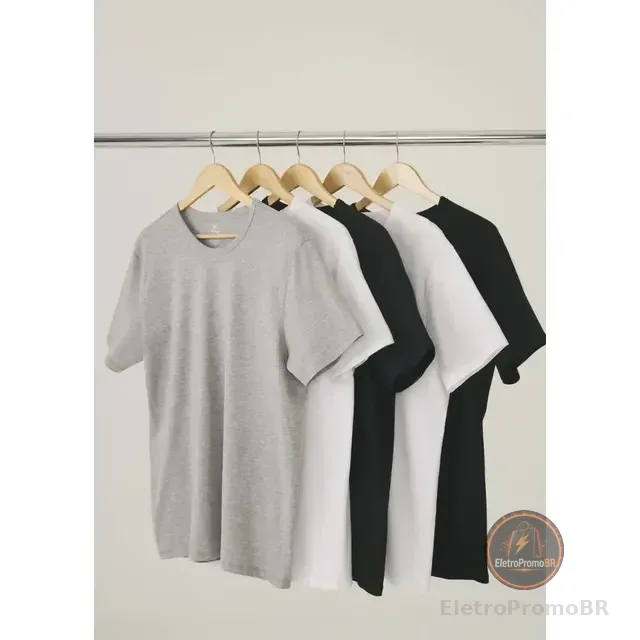 Kit 5 Camisetas Hering Basica Masculina Algodão Original