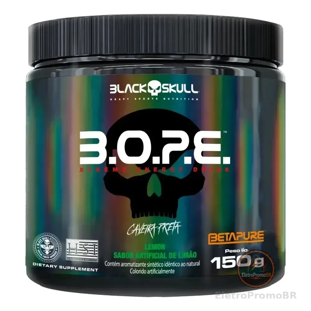 Pré Treino Black Skull B.o.p.e. 150g Pó Energia Foco Origina Lemon - Limão