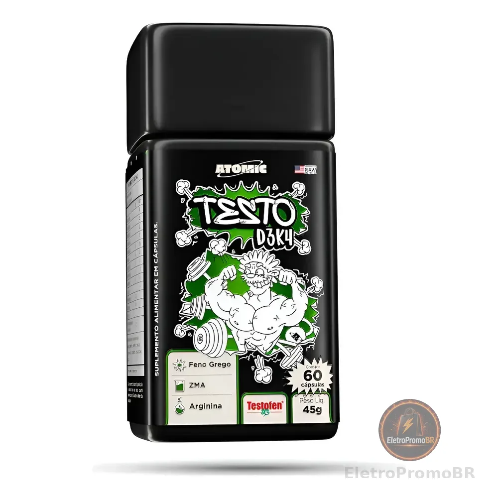 Atomic Labs Testo D3k4 60 Caps Suplemento Testofen Original Sem Sabor