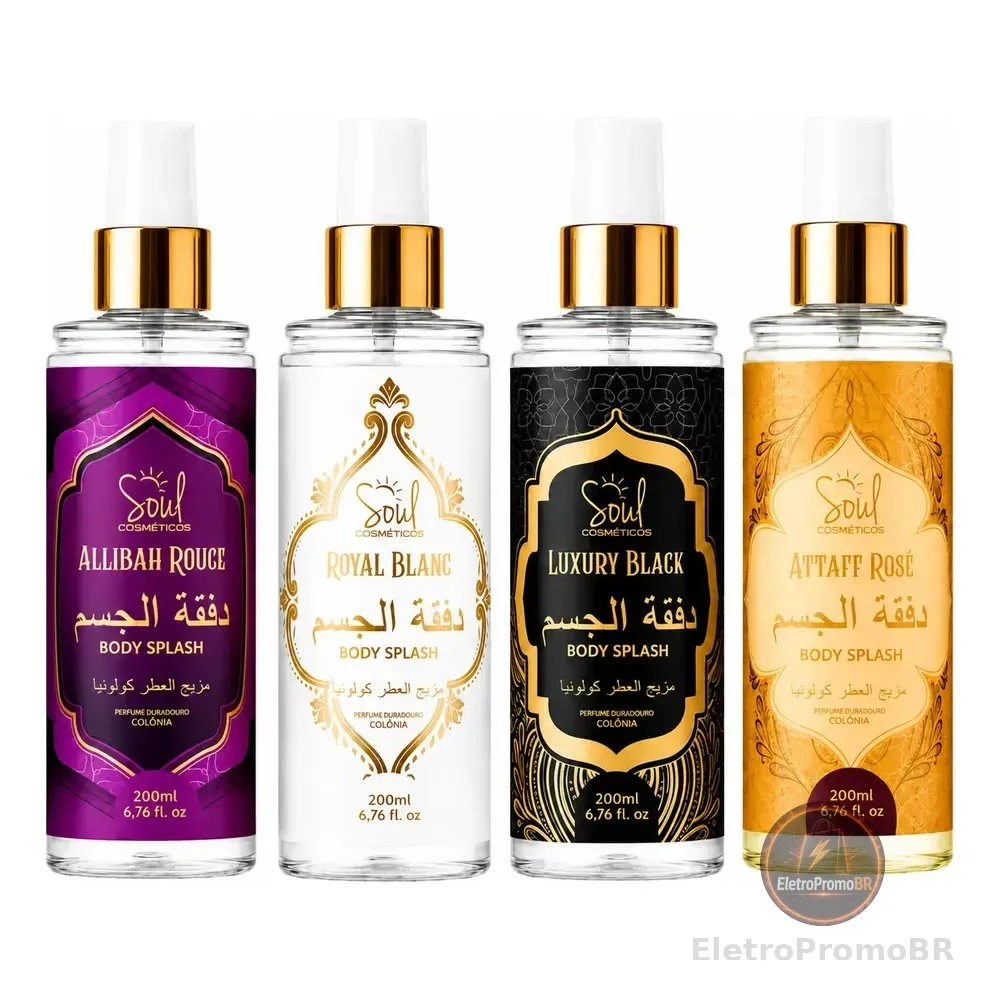 Body Splash Arabe Kit C/4un 200ml Masculino Feminino 200ml