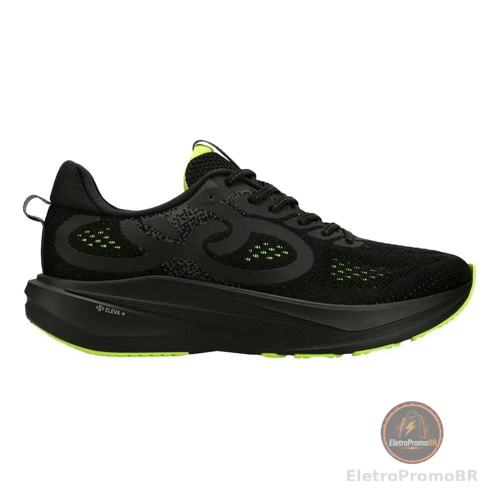 Tênis Masculino De Corrida Respirável Challenger 6 Olympikus Preto E Verde 39 Br
