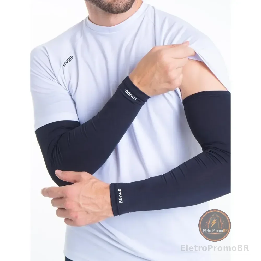 Par Manguito Proteção Solar Uv50 Mangote Manga Ciclismo Cor Preto Tamanho G