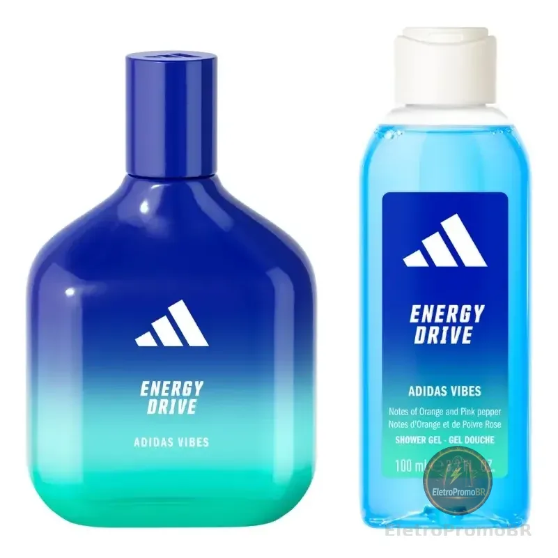 Kit Vibes Energy Drive Perfume Masculino 100 Ml + Shower Gel 100 Ml adidas