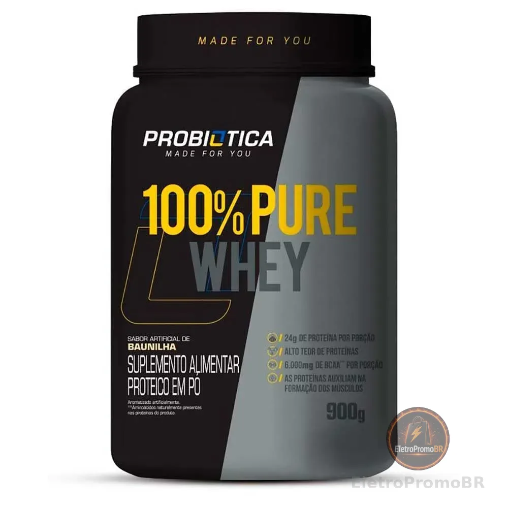 100% Pure Whey, Probiótica, Baunilha, 900 G