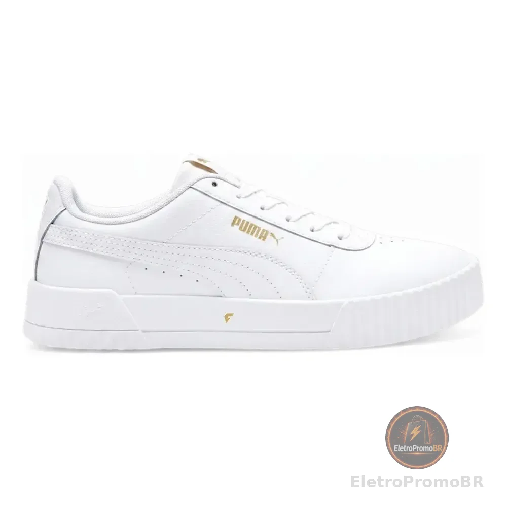 Tenis Puma Carina Lux Feminino Branco E Dourado Lisa 39