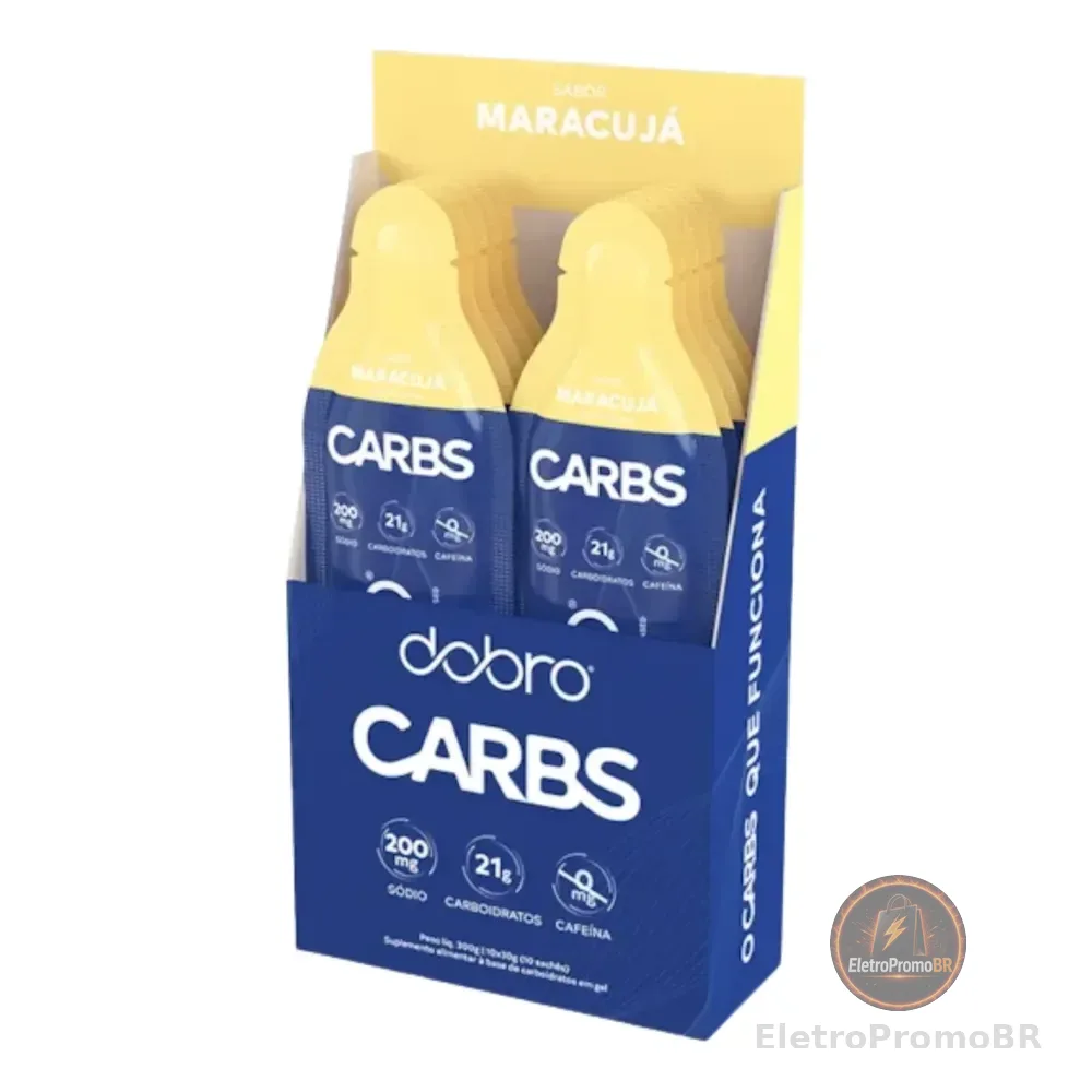 Carbs Gel Dobro Maracujá 10 Sachês 30g Energia Endurance Carbs Gel Sabor Maracujá 10x30g