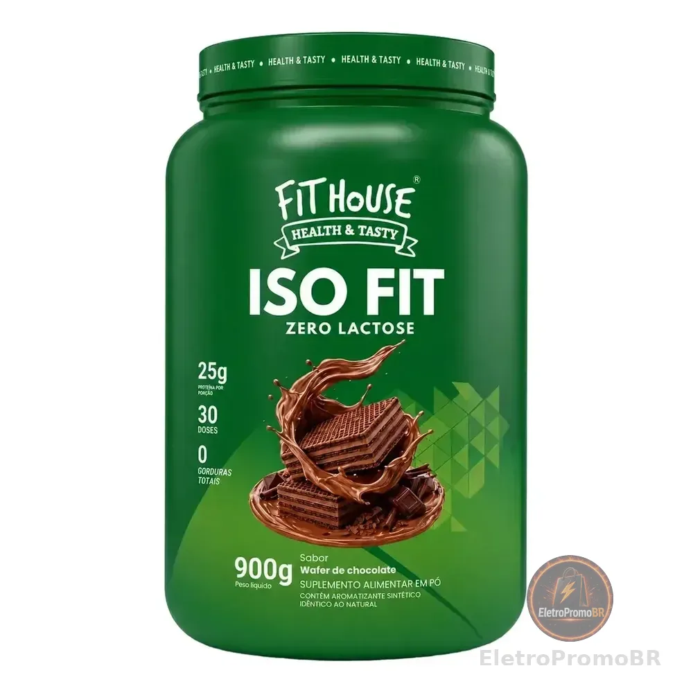 Iso Fit Proteina Isolada Zero Lactose Fit House 900g Wafer De Chocolate