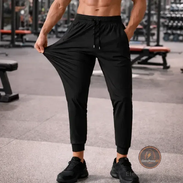 Calça Masculina Tactel Jogger Esportiva Academia Slim Treino