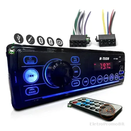 Som Automotivo H-tech Ht-1025 Bluetooth Usb Mp3 Com Controle