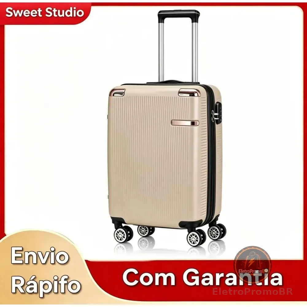 Mala De Bordo Rígida Sweet Studio Dourada Com Rodas 360, Para Viagem Dourado Mala 2080