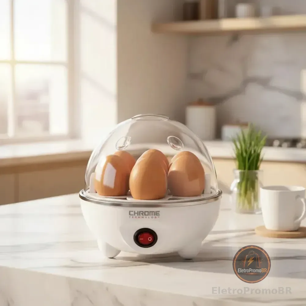 Cozedor De Ovos Automático Panela A Vapor Elétrica Legumes Elétrica Portátil Prático Rápido 7 Ovos Em 5min 127v 50/60hz