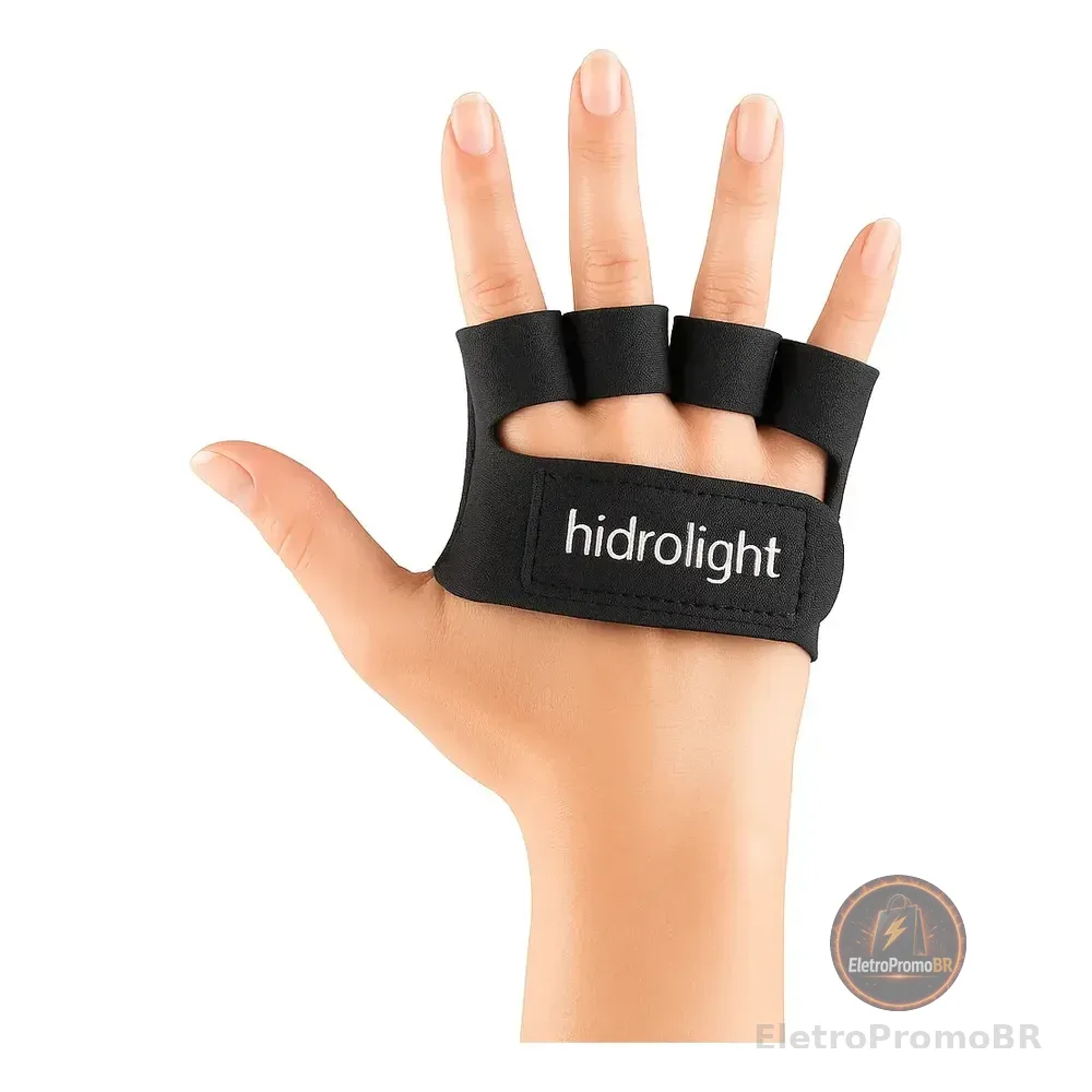Luva De Neoprene Mini Palma Hidrolight Para Musculação E Academia Preta Tamanho P Preto Liso