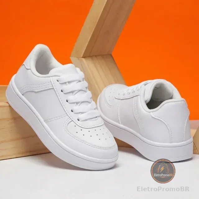Tênis Branco Casual Air Para Criança 26-33 Sem Gênero