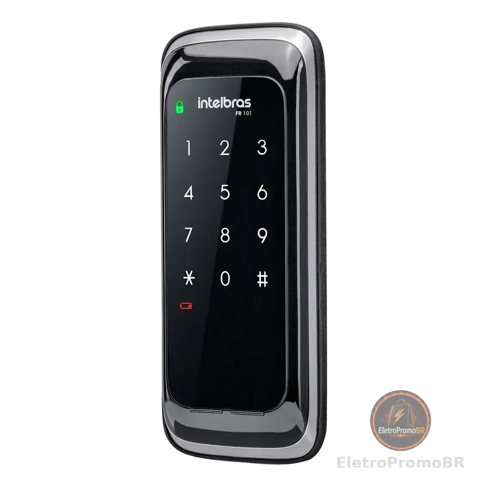 Fechadura Digital De Sobrepor Touch Screen Fr 101 Preta Intelbras Preto