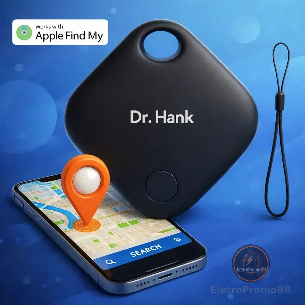 Mini Localizador Rastreador Smart Tag Gps Cor Preto Dr Hank Compatível Com iPhone Apple
