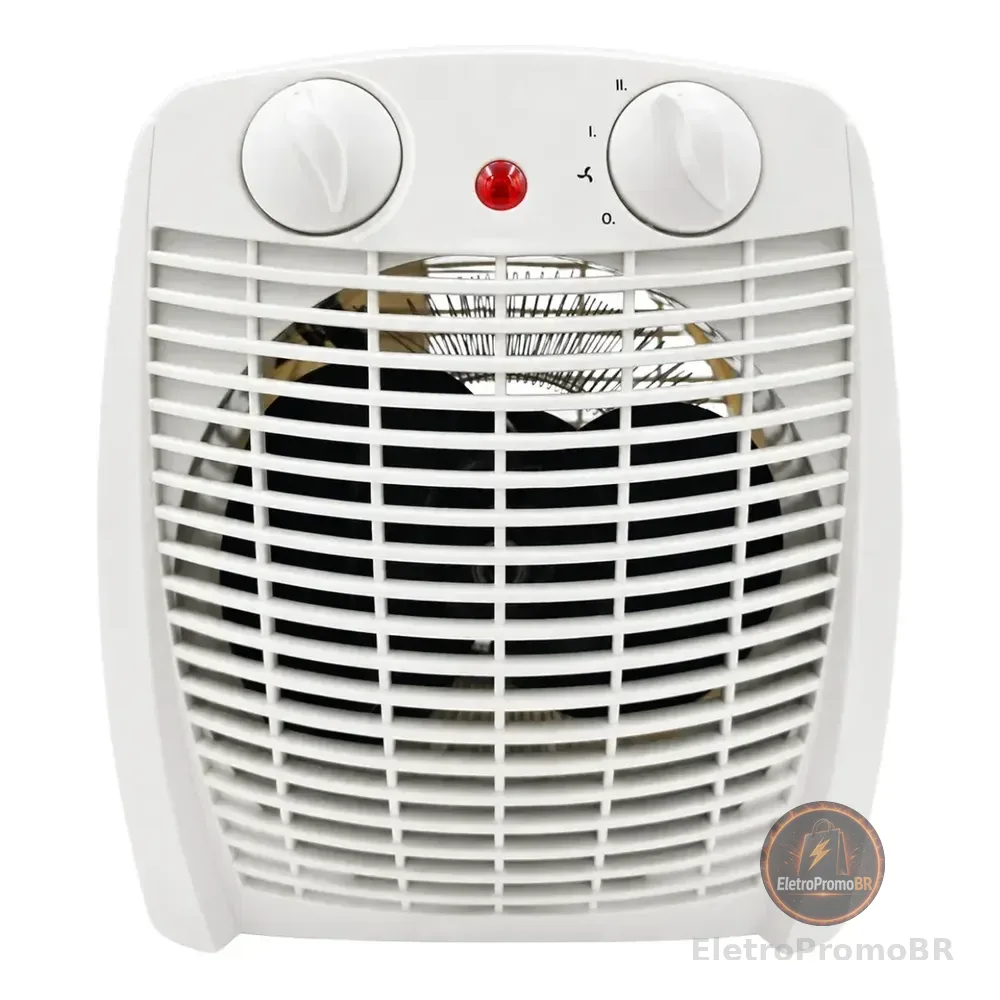 Aquecedor Elétrico 2 Em 1 Kian Branco 1800w Aq100 2 Níveis De Aquecimento + Ventilação 220v