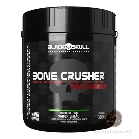 Pré-treino Bone Crusher Black Skull 300g - Limão