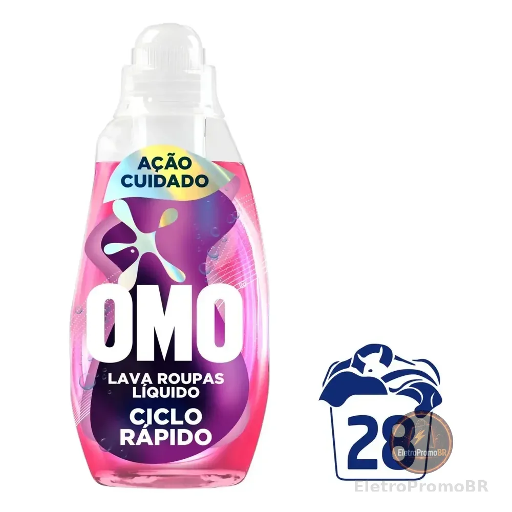 Lava-roupas Líquido Omo Ciclo Rápido Ação Cuidado 1,4l
