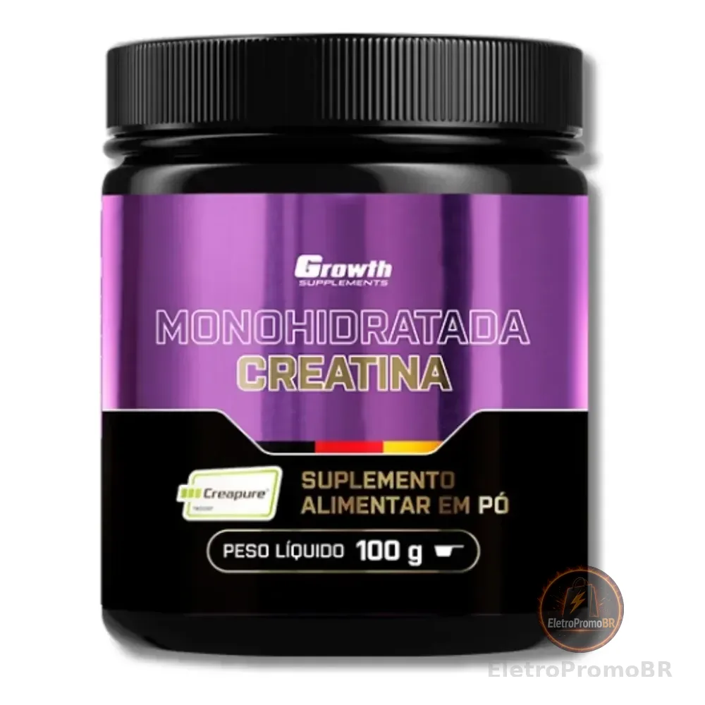 Creatina Em Pó 100g Creapure Growth Supplements Sem Sabor