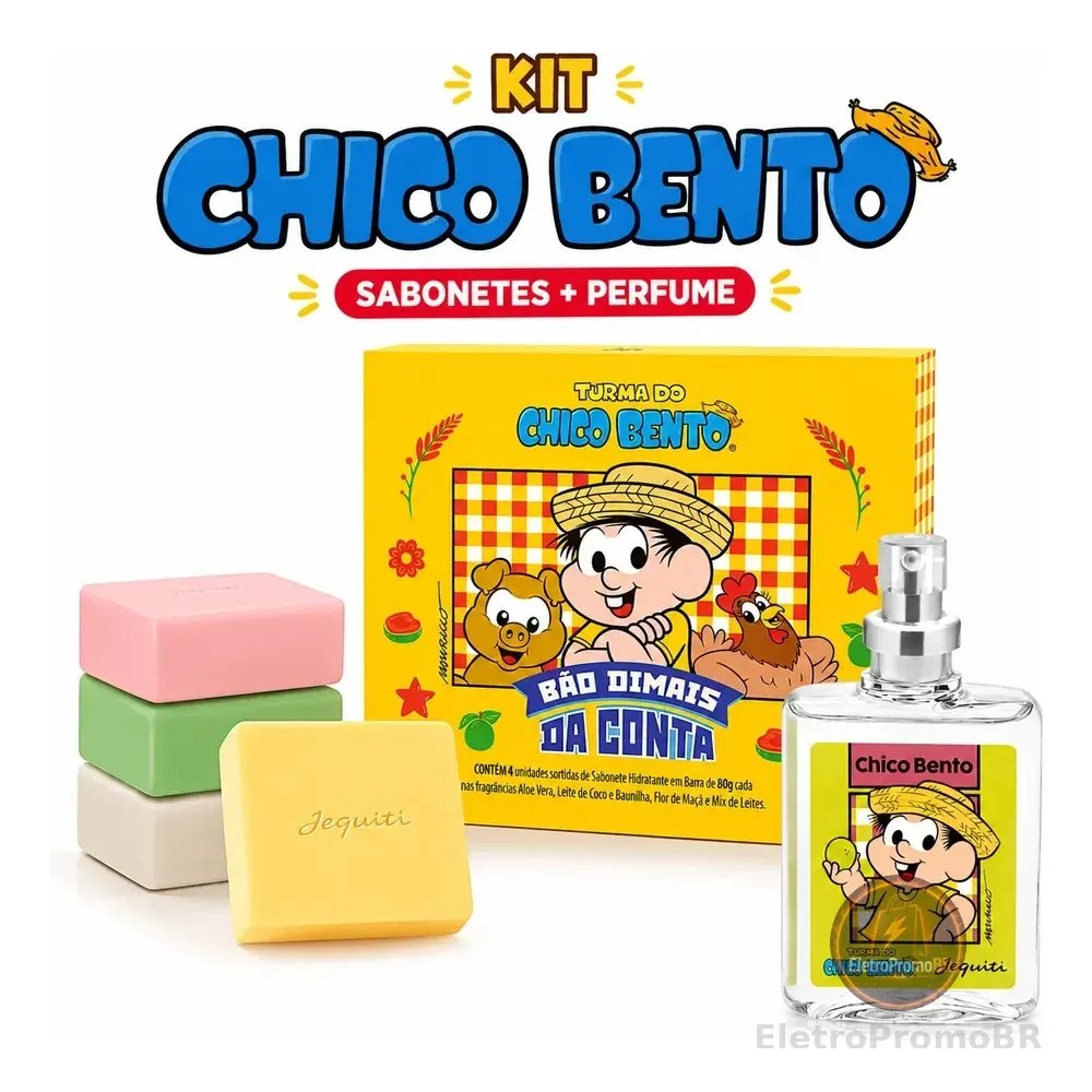 Kit Chico Bento Jequiti Infantil  Perfume + Sabonetes