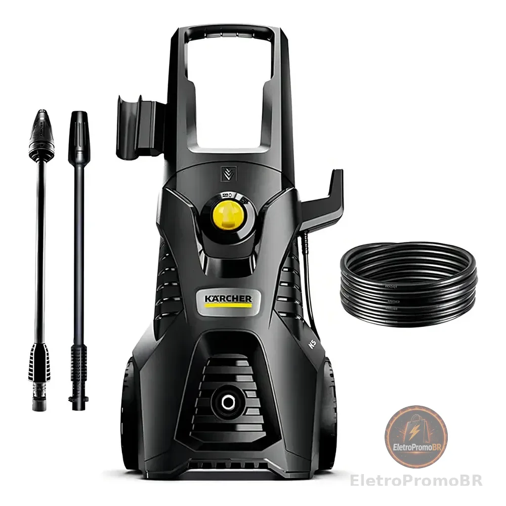 Lavadora De Alta Pressão Kärcher K5 Motor A Indução 2.100 Psi/libras 360 L/h 1.900 W Com Lança Turbo E Lança Leque 220v Preto 60 Hz
