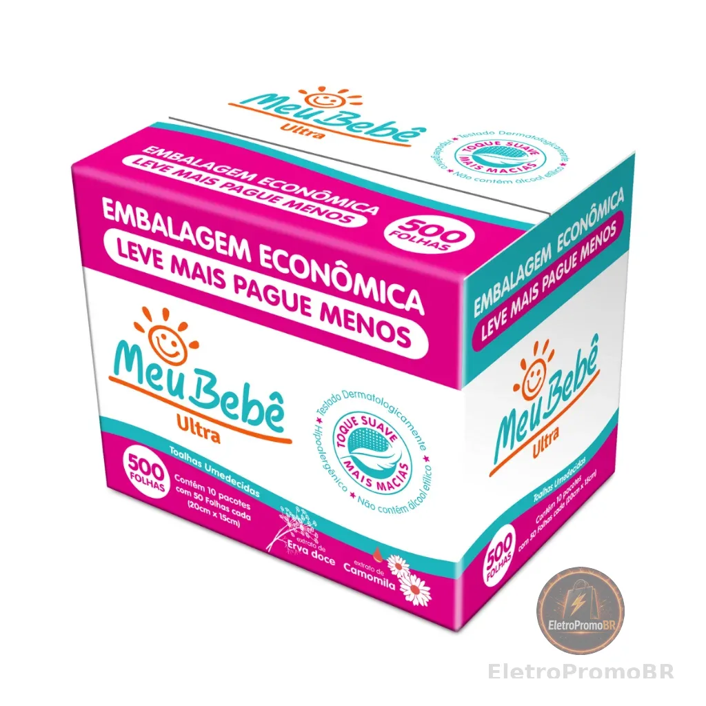 Toalha Umedecida Meu Bebê Ultra Pack 500 Folhas