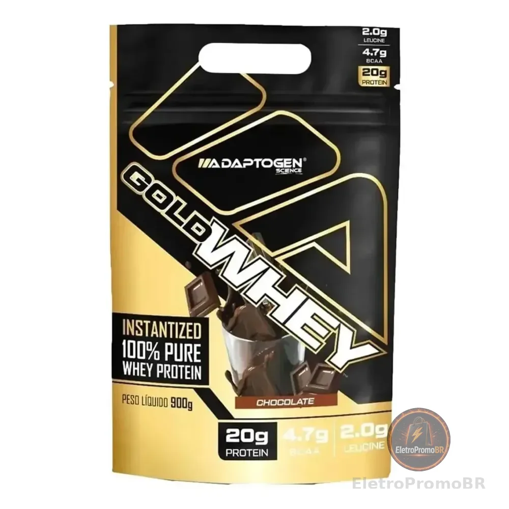 Gold Whey Bag 900g Refil - Adaptogen Sabor Chocolate