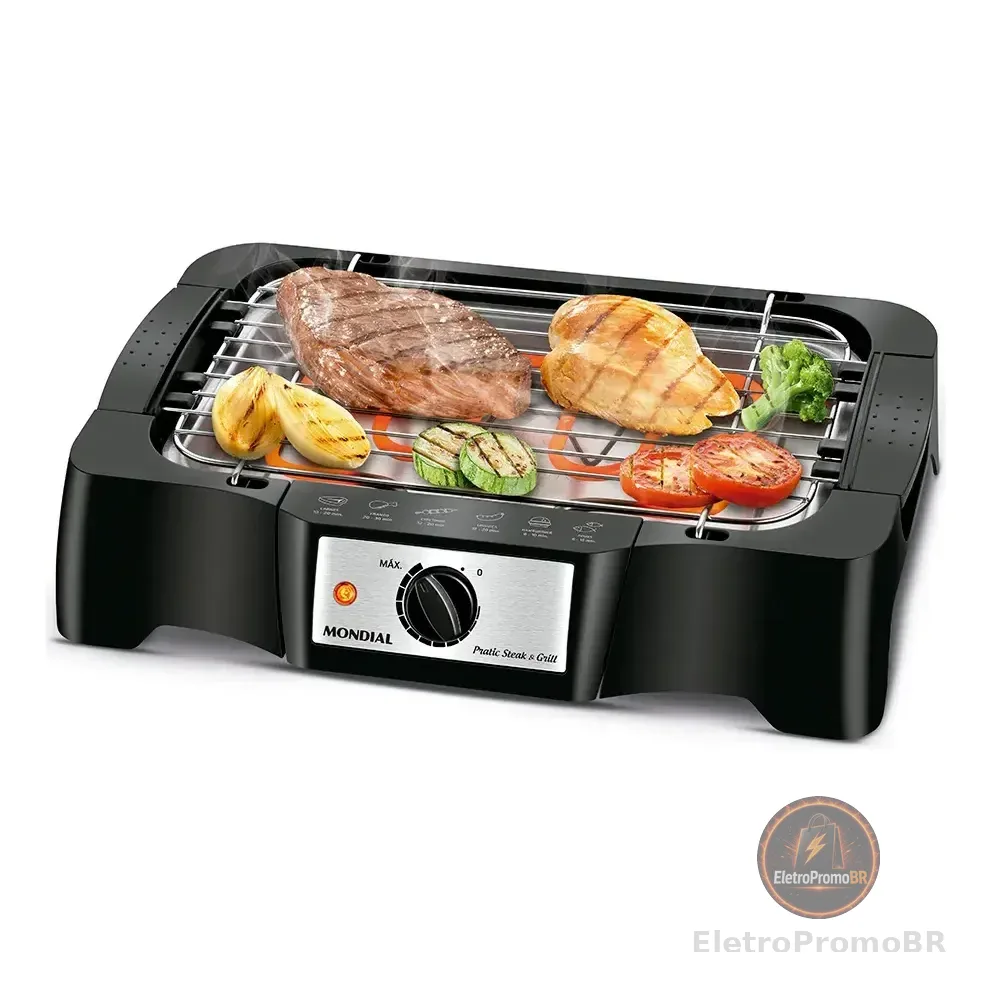 Churrasqueira Elétrica, Mondial, 1200w - Ch-07 Preto 127v
