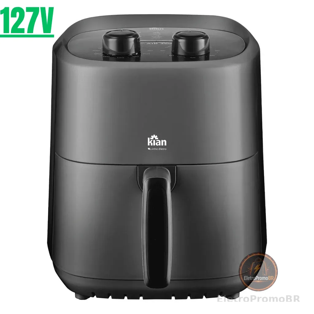 Air Fryer 3,5L Kian AF-105 Preto 127V 1200W – Fritadeira Sem Óleo | Turbo Air 360°