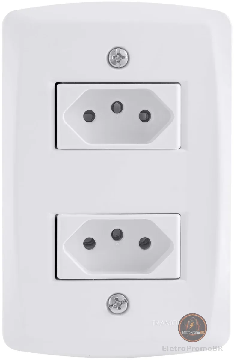 Tramontina Conjunto 2 Tomadas 2P+T 20 A 250 V 4x2 Lux2 Branco