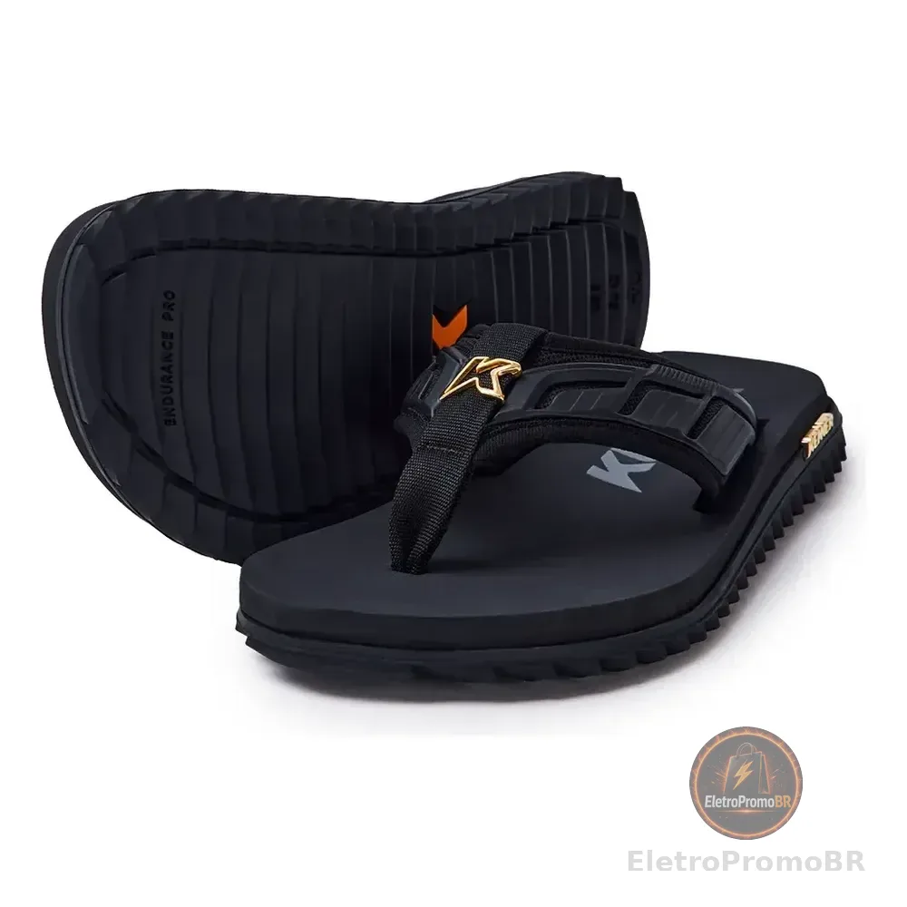 Chinelo Kenner Masculino Kivah Full Force Preto Sem Desenho 40