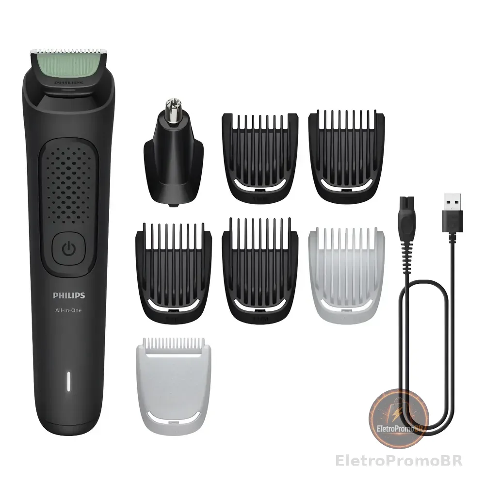 Aparador De Pelos Multigroom 8 Em 1 Mg3917/15 Philips Preto 127/220v