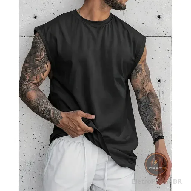 Camiseta Regata Oversized Masculina Streetwear Sport Cavada