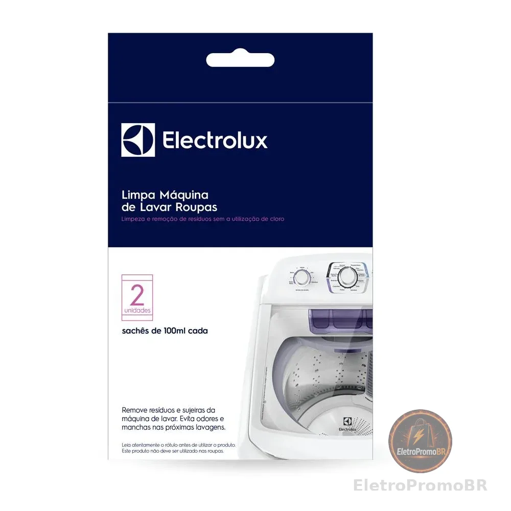 Limpa Máquina de Lavar Roupas Electrolux 200ml Remove Sujeiras e Residuos