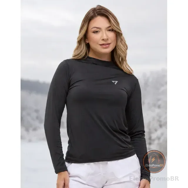 Camiseta Feminina Térmica Manga Longa Proteção Solar Uv