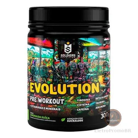 Pré-treino Evolution Workout 300g Termogênico Sabor Limonada Suiça Soldiers Nutrition Energia Foco Treino