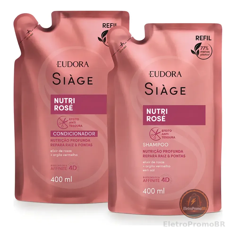 Kit Refil Siàge Nutri Rosé: Shampoo + Condicionador