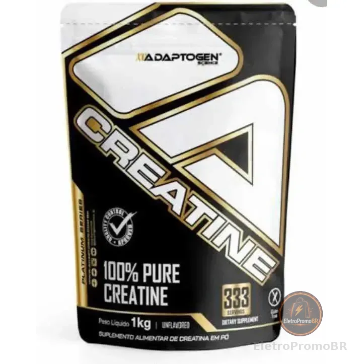 Creatine 100% Pure 1kg - Adaptogen / Creatina Pura Importada Sabor Sem Sabor