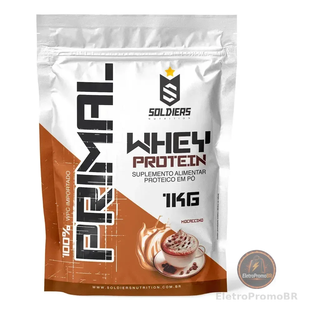 Whey Protein Primal 1kg - Soldiers Nutrition Sabor Mocaccino