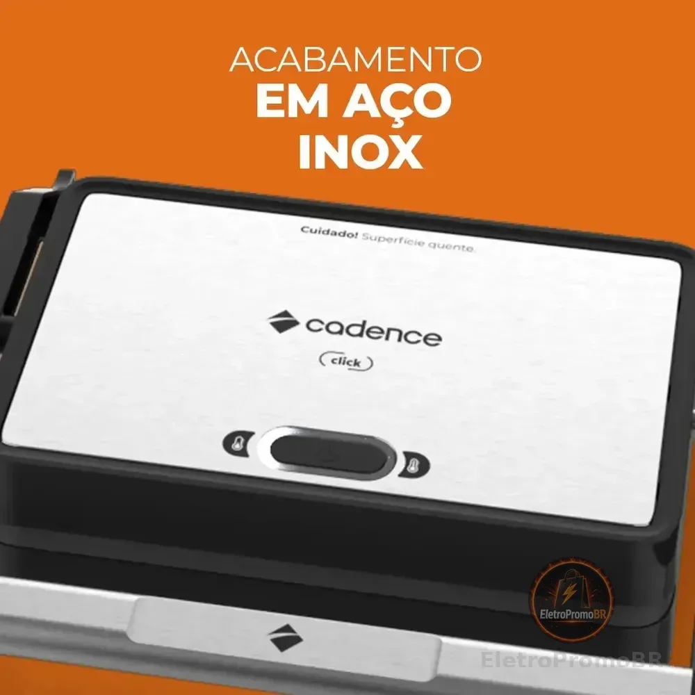 Grill Elétrico Cadence Click, 1200w, Grl200 Prateado 127v