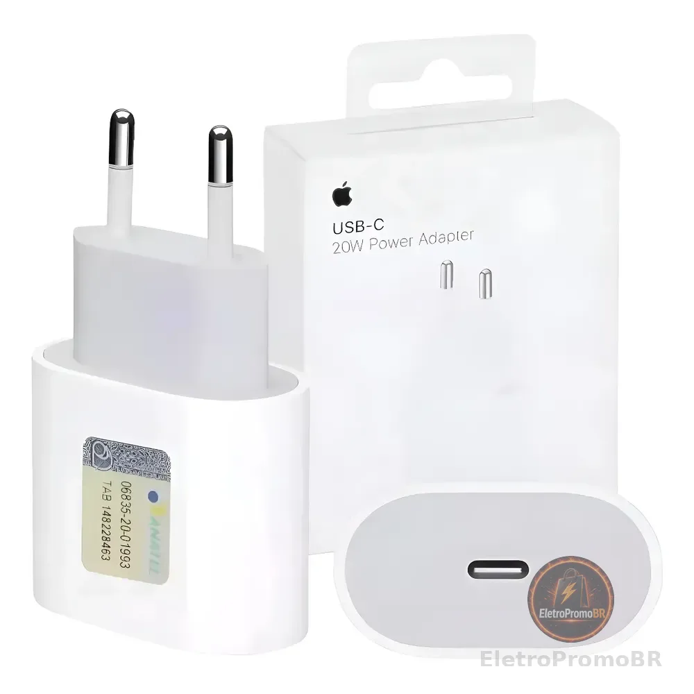 Carregador Fonte Apple iPad iPhone Turbo Usb-c 20w Original Branco