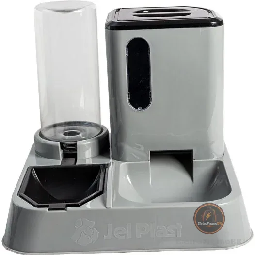 Comedouro Bebedouro Pet Automático Para Gatos Kit Garrafinha Dispense Ração Duplo
