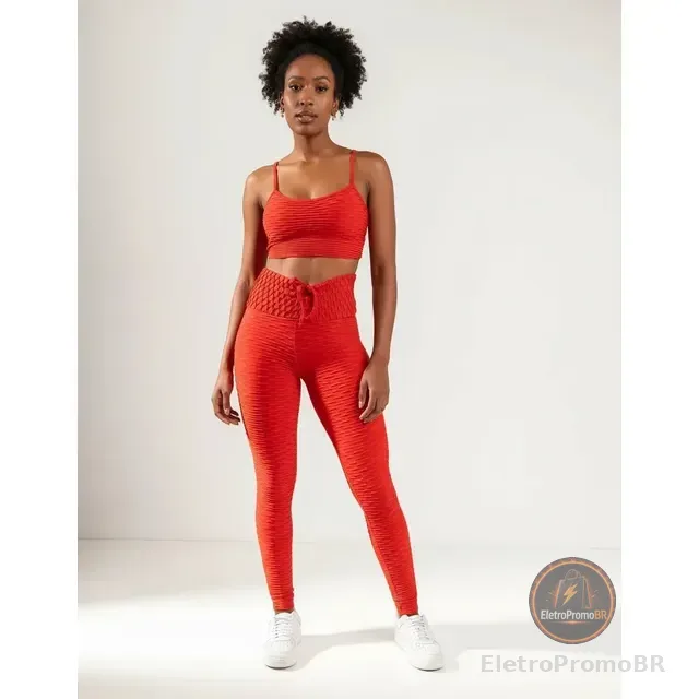Conjunto Academia Legging Empina Bumbum E Top Bojo Bolha