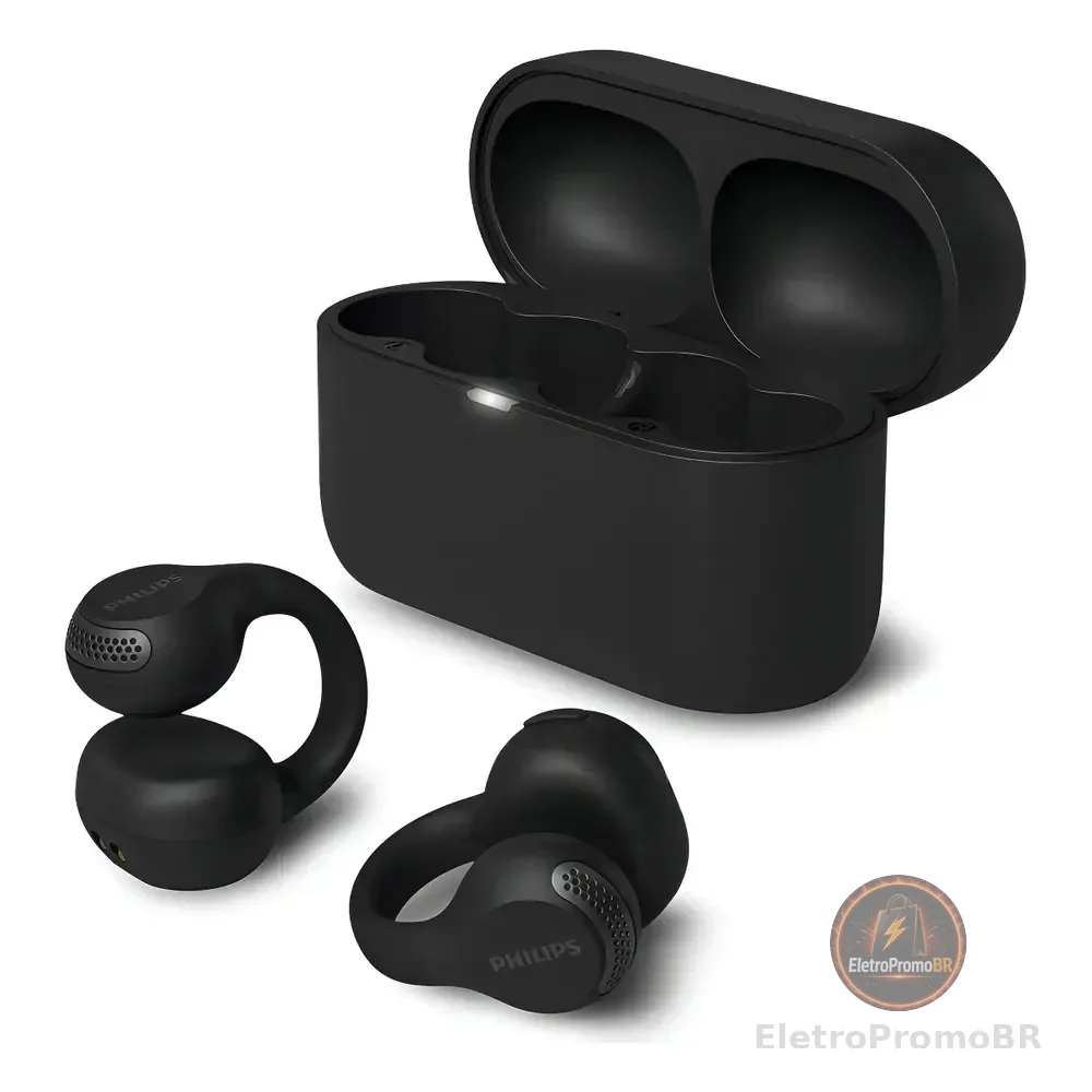 Fone De Ouvido Philips Sem Fio Tws Taq2000 Preto C/ Nfe Preto