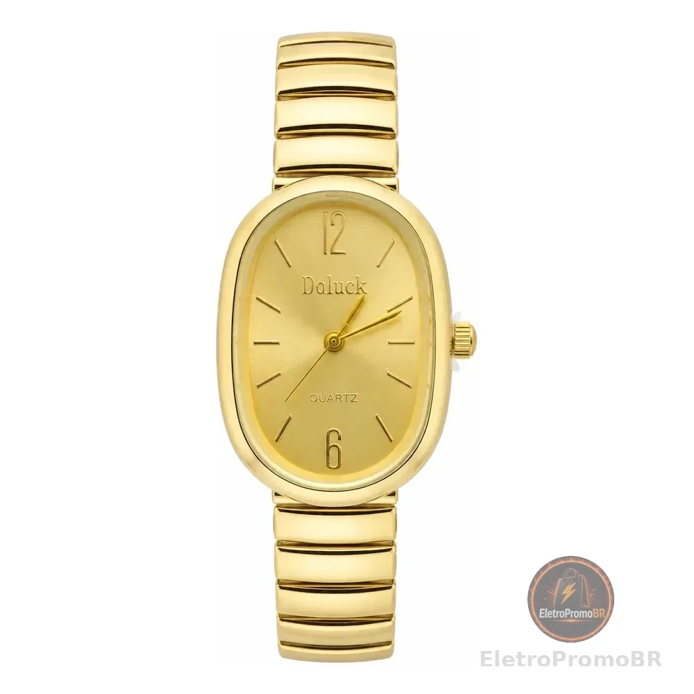 Relógio De Pulso Minimalista Old Money Feminino Premium Moda Dourado Cx Dourad