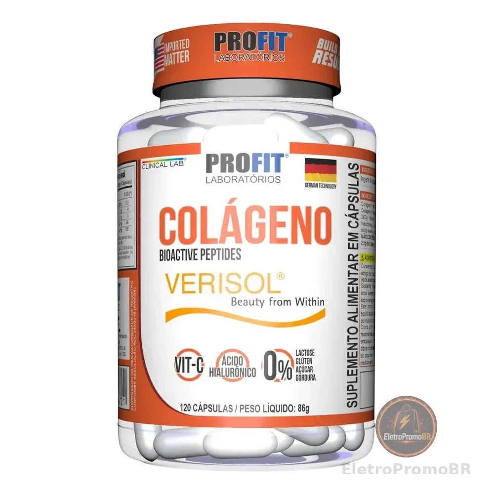 Colágeno Verisol 120 Cáps Com Ácido Hialurônico - Profit Sabor Sem Sabor