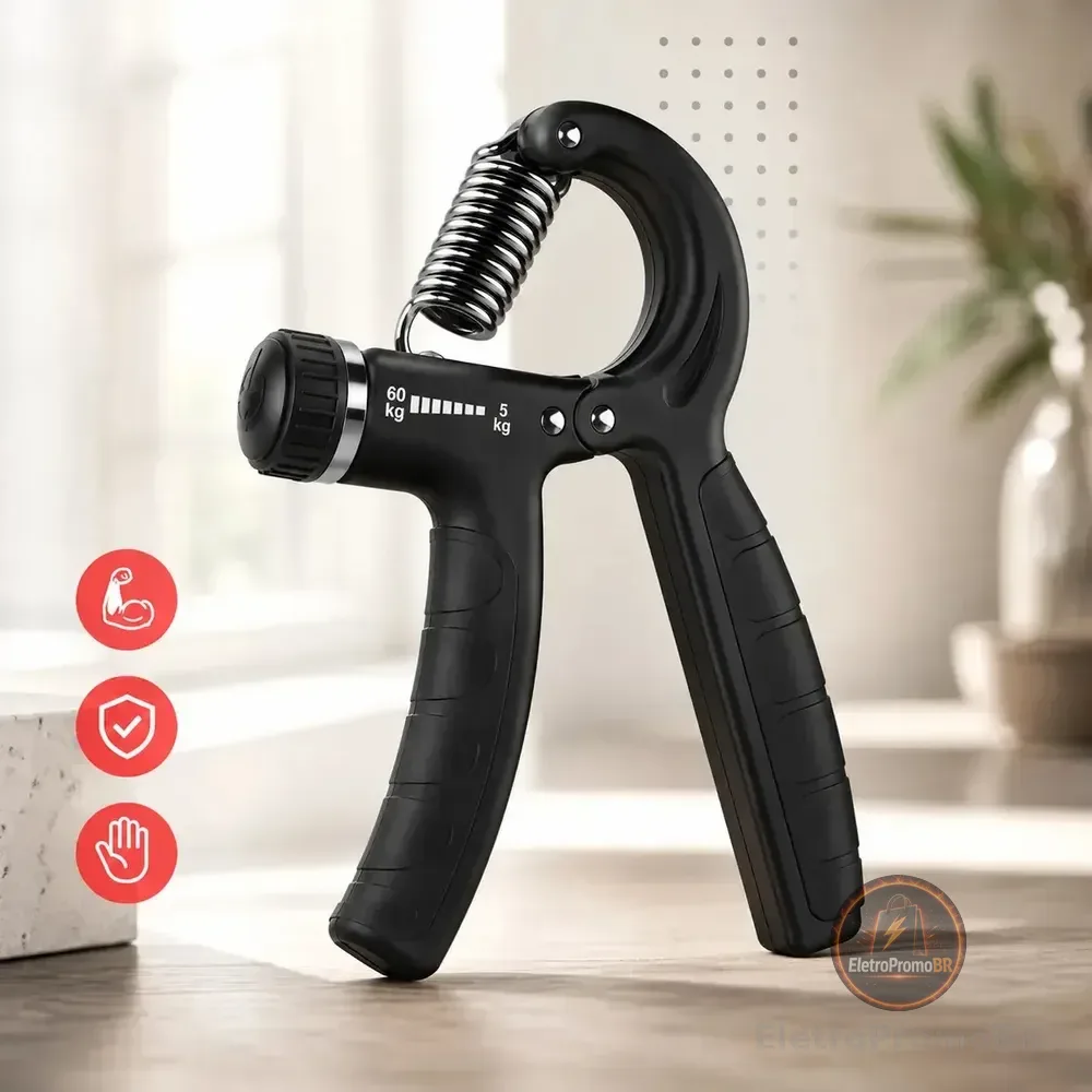 Fortalecedor De Punho E Antebraço Hand Grip  Resistência Ajustável (5kg A 60kg) Aparelho Fisioterapia Exercício Mãos Rezzet Preto