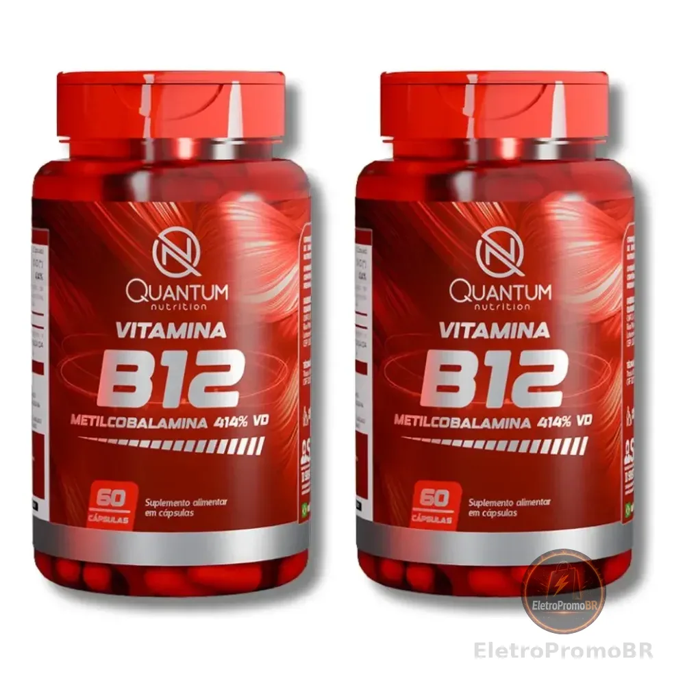 Kit 2 Vitamina B12 Metilcobalamina 120cáps Original Quantum Sem Sabor