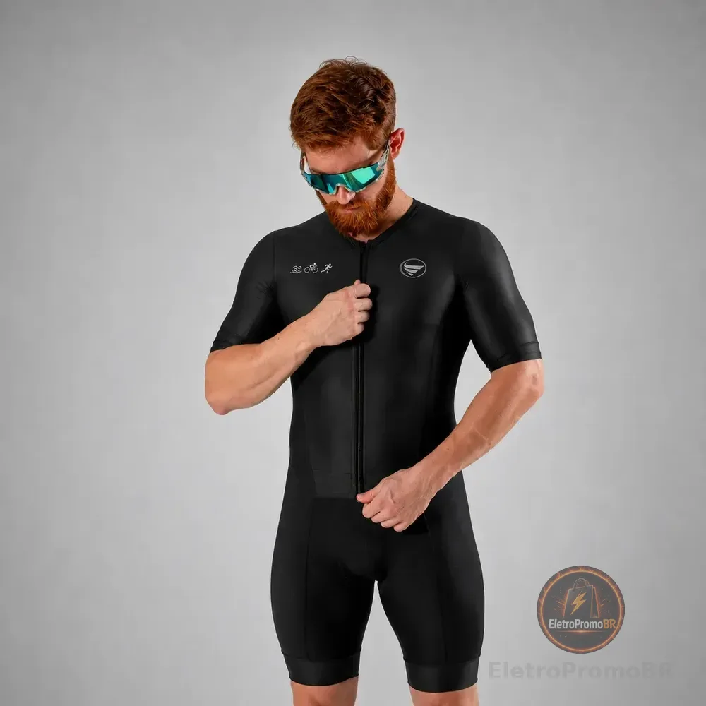Macaquinho Carbon Triathlon Vezzo Treino Bike Corrida Uv50 Midnight G