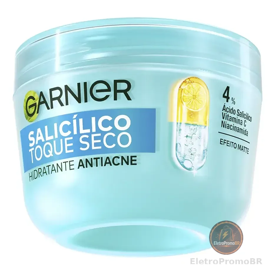 Hidratante Facial Antiacne Toque Seco Com Ácido Salicílico, Uniformiza A Pele, Reduz Imperfeições E Controla A Oleosidade Por 8 Horas, Garnier, 85g Todo Tipo De Pele Dia/noite